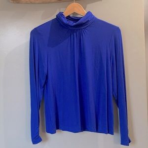 Allison Daley | NWT Royal Blue Long Sleeve Turtleneck T-shirt Top Tee Shirt VNTG